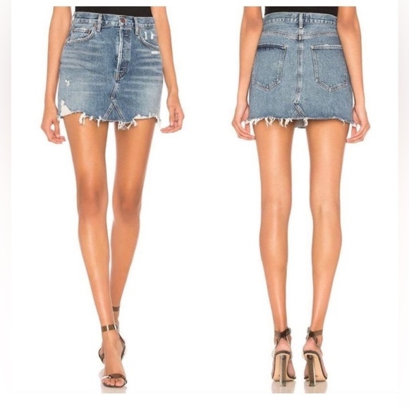 AGOLDE Quinn Denim Mini Skirt in Ransom size 25 - Picture 1 of 6
